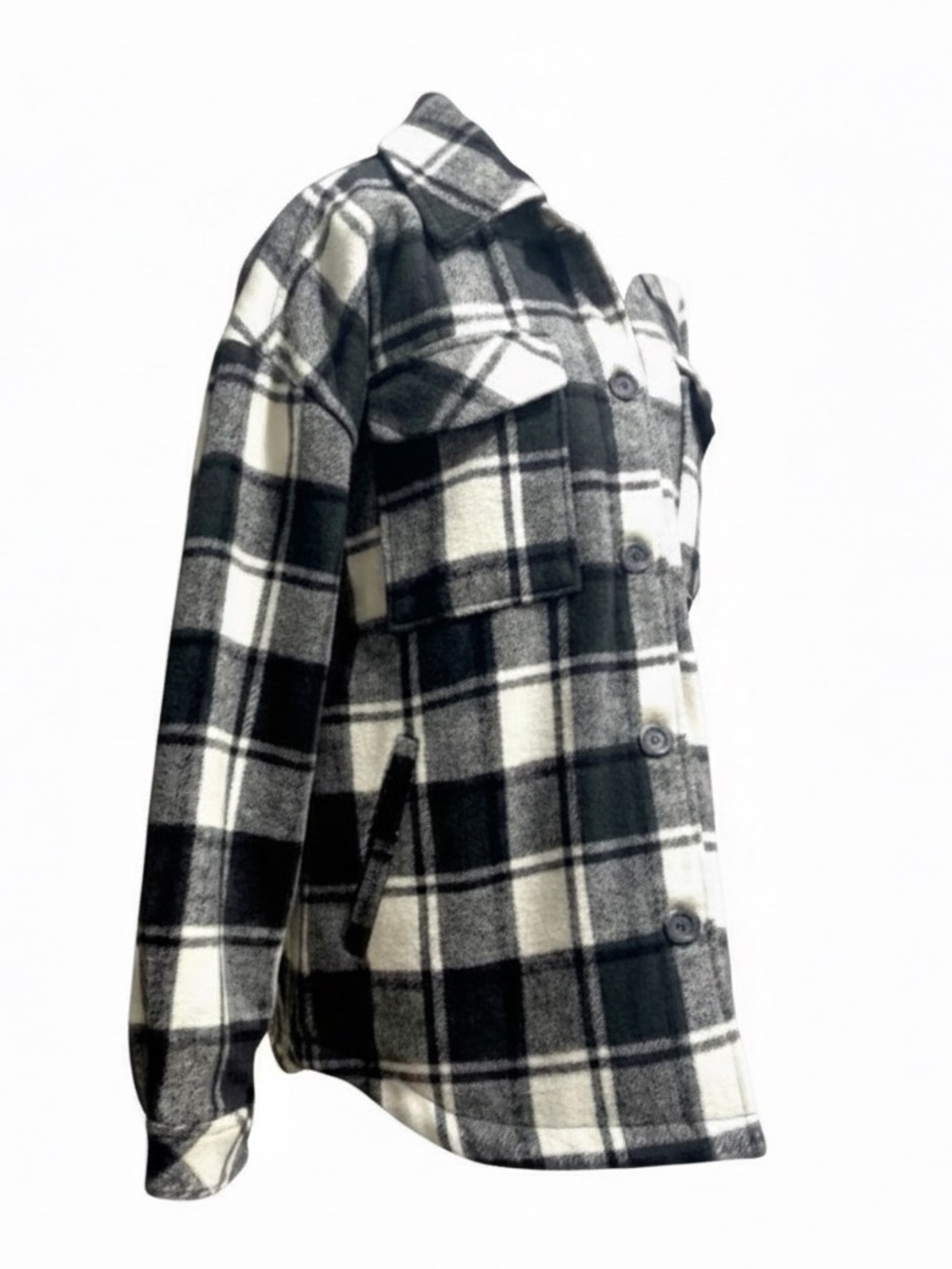Garage Women’s Plaid Button-Up Coat. Size Large - Picture 2 of 11